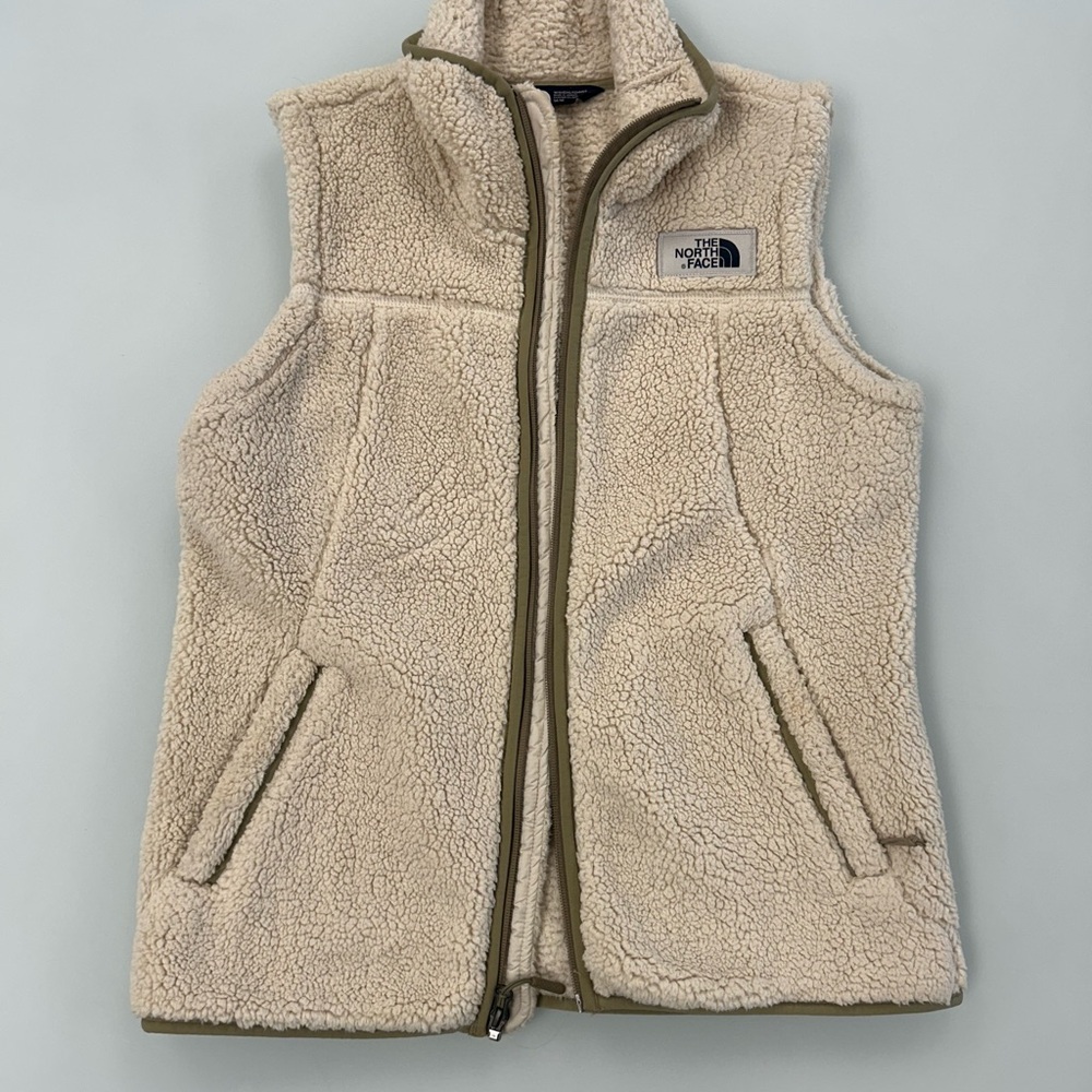 The North Face Cream Sherpa Vest